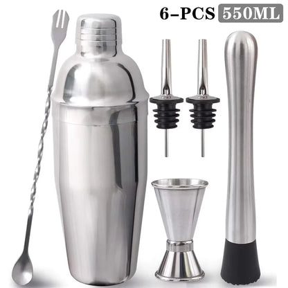 25pc Boston Cocktail Shaker Set | Professional Bartender Kit & Stand
