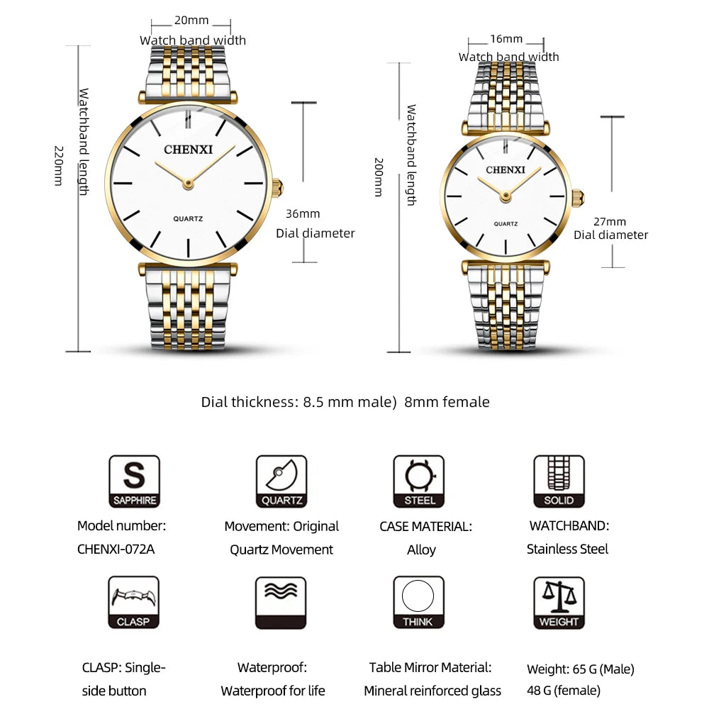 Men's Full Steel Quartz Watch | Luxury Waterproof Business Sport ID