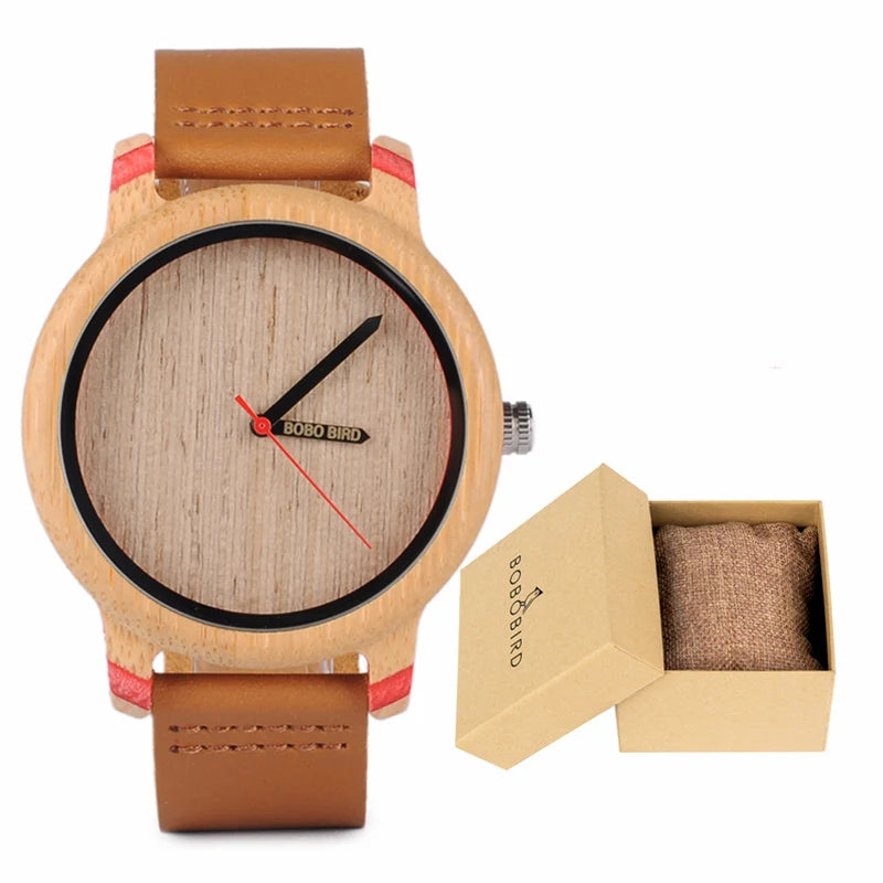 Wooden Watch with Leather Strap | Handmade Eco-Friendly Quartz Gift