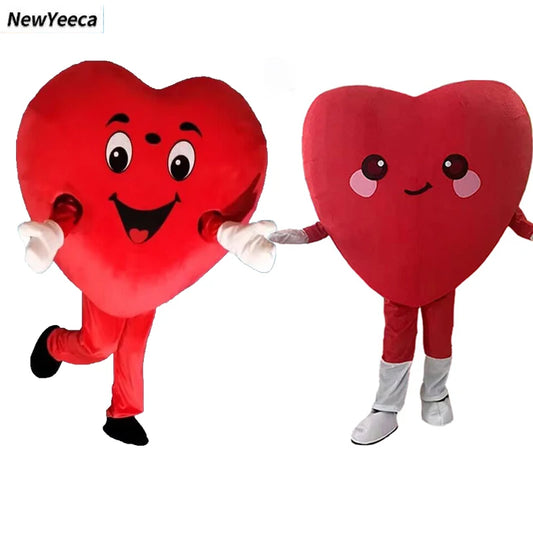 Red Love Heart Mascot Costume | Adult Plush Valentine's Cosplay Suit