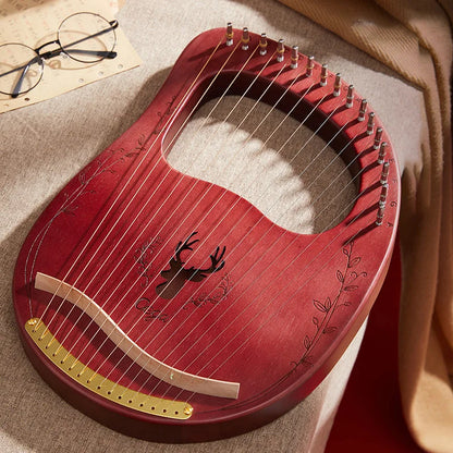16 String Lyre Harp Mahogany Wood | Ancient Style String Instrument