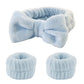 3Pcs Spa Headband & Wristband Set | Microfiber Face Wash Makeup Band