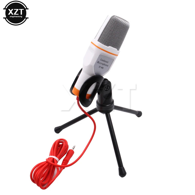 3.5mm Condenser Microphone with Tripod Stand | HiFi Studio Mic for PC, Laptop, and Recording