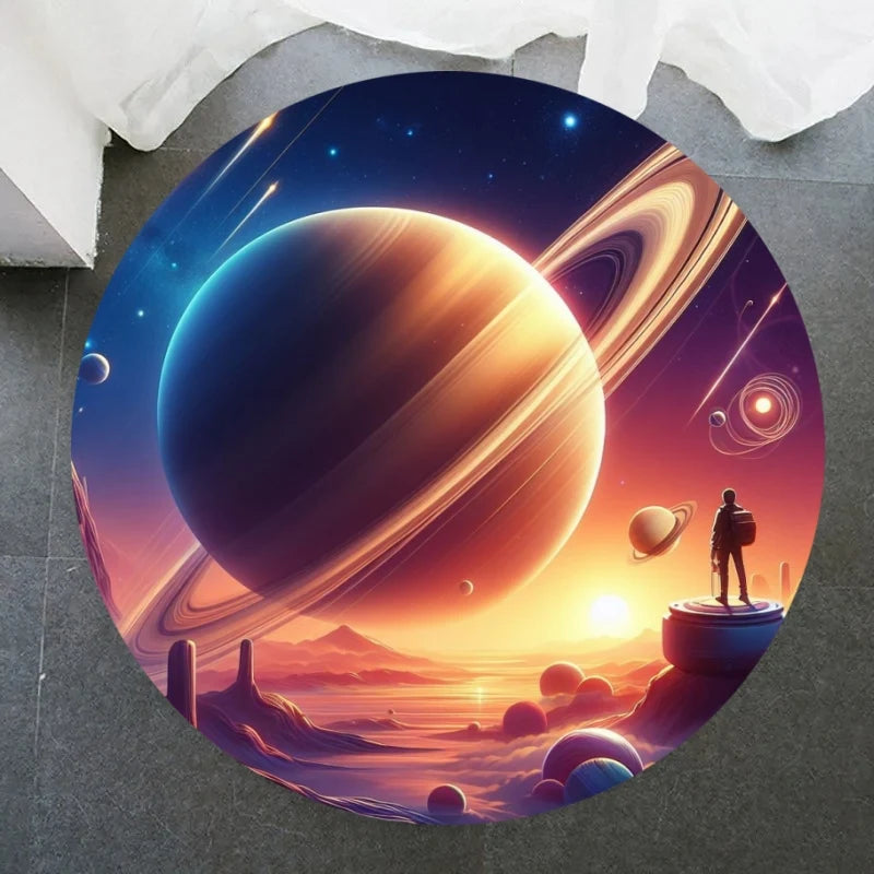 Galaxy Round Rug - 40cm Space Starry Universe Carpet