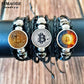 Bitcoin Leather Bracelet - Braided Multilayer Crypto Jewelry
