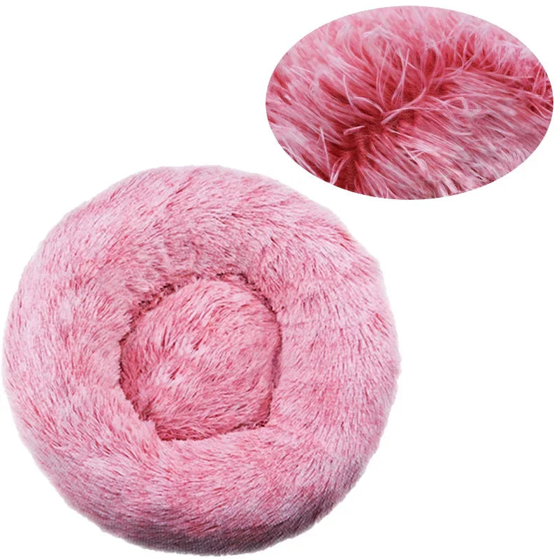 Round Pet Bed | Super Soft Plush Dog House Winter Warm Sleeping Mat