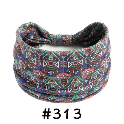 Boho Headbands for Women - Knotted Wide Stretch Turban Wrap