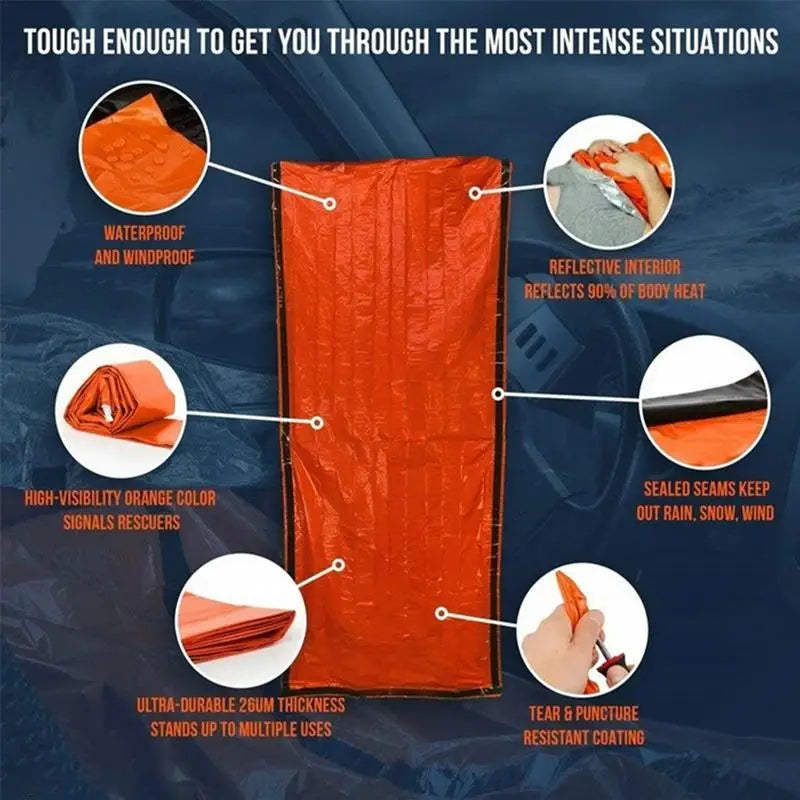 Survival Sleeping Bag - Thermal Waterproof Emergency Bivvy