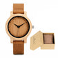 Wooden Watch with Leather Strap | Handmade Eco-Friendly Quartz Gift