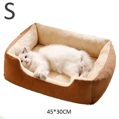 Bed for Cats | Soft Plush Pet Cushion Kitten House Basket Supply Set