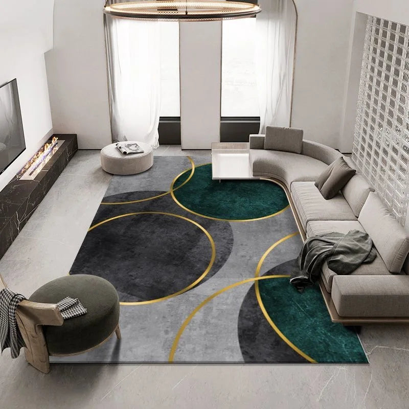Large Grey Nordic Style Carpet | Deluxe Lounge Rug & Bedroom Floor Mat