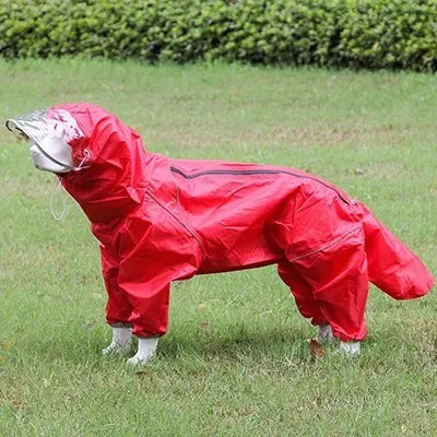 Dog Raincoat | Full Body Waterproof Large Dog Hooded Rain Gear Jacket