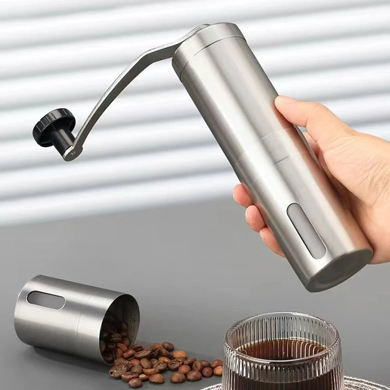 Manual Coffee Grinder | Portable Stainless Steel Hand Mill + Burrs