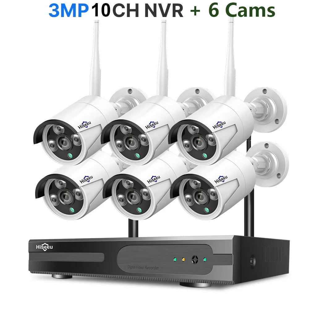 10CH Wireless WiFi CCTV Security System - 5MP HD Night Vision