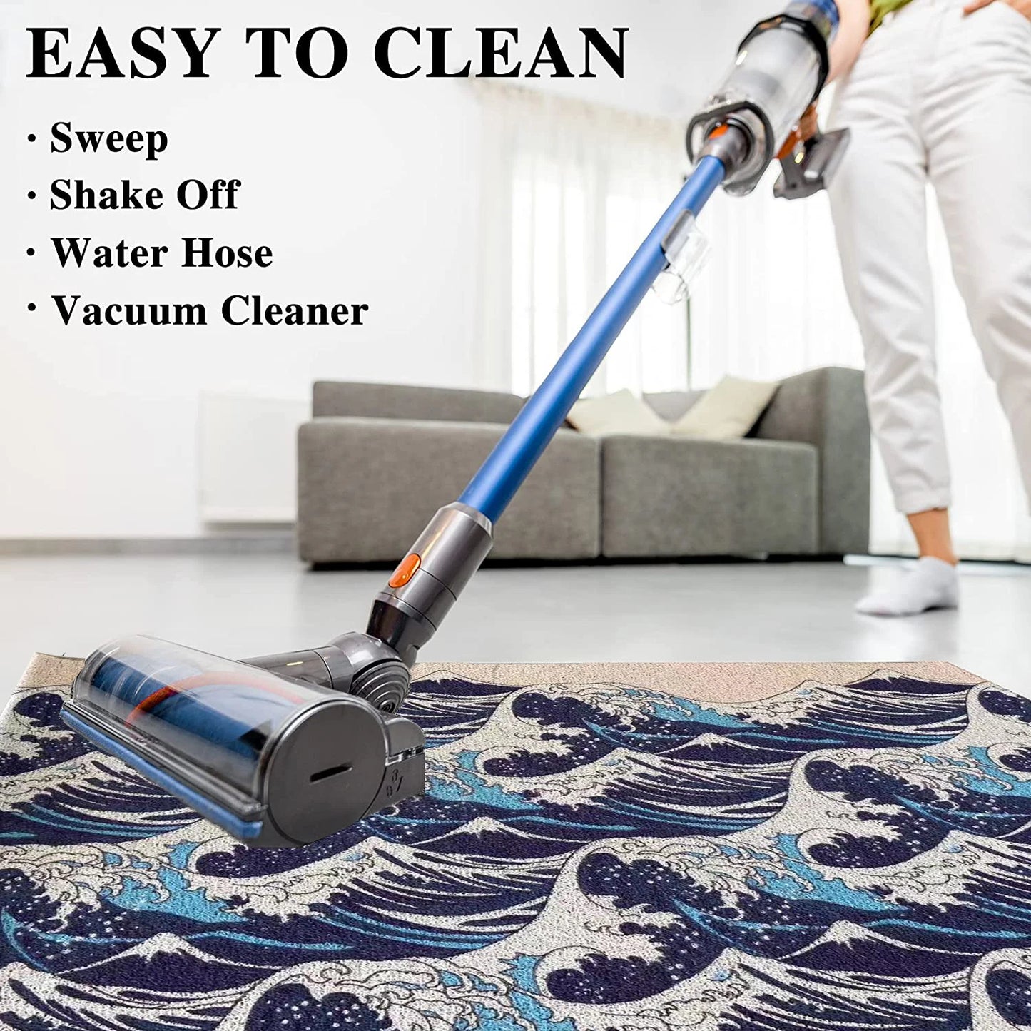 Washable Non-Slip Rug - Great Wave Sun Door Mat
