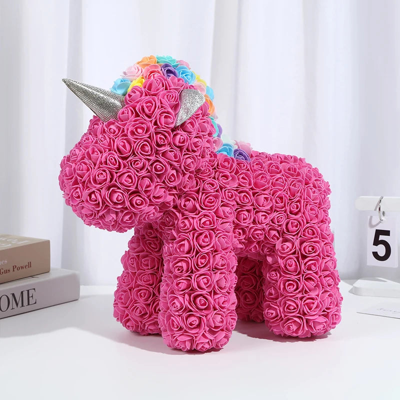 25cm Rose Unicorn PE Flower Gift | Valentines Day Magic Decor for Her