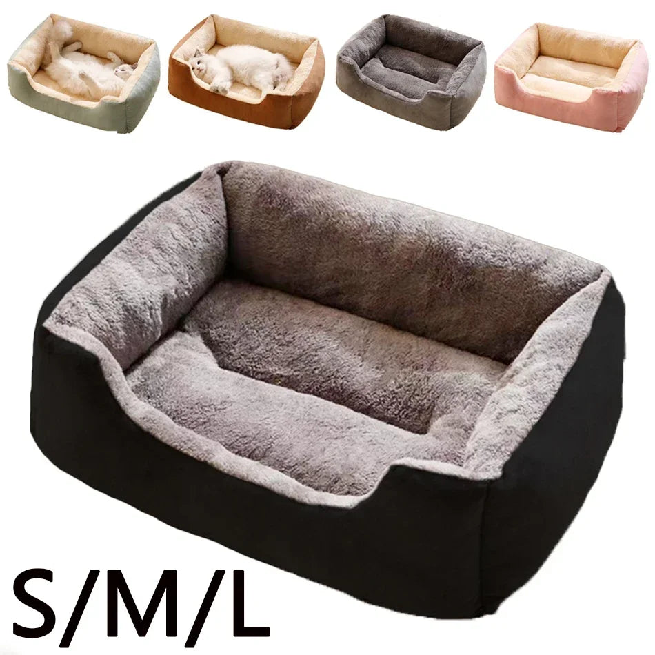 Bed for Cats | Soft Plush Pet Cushion Kitten House Basket Supply Set
