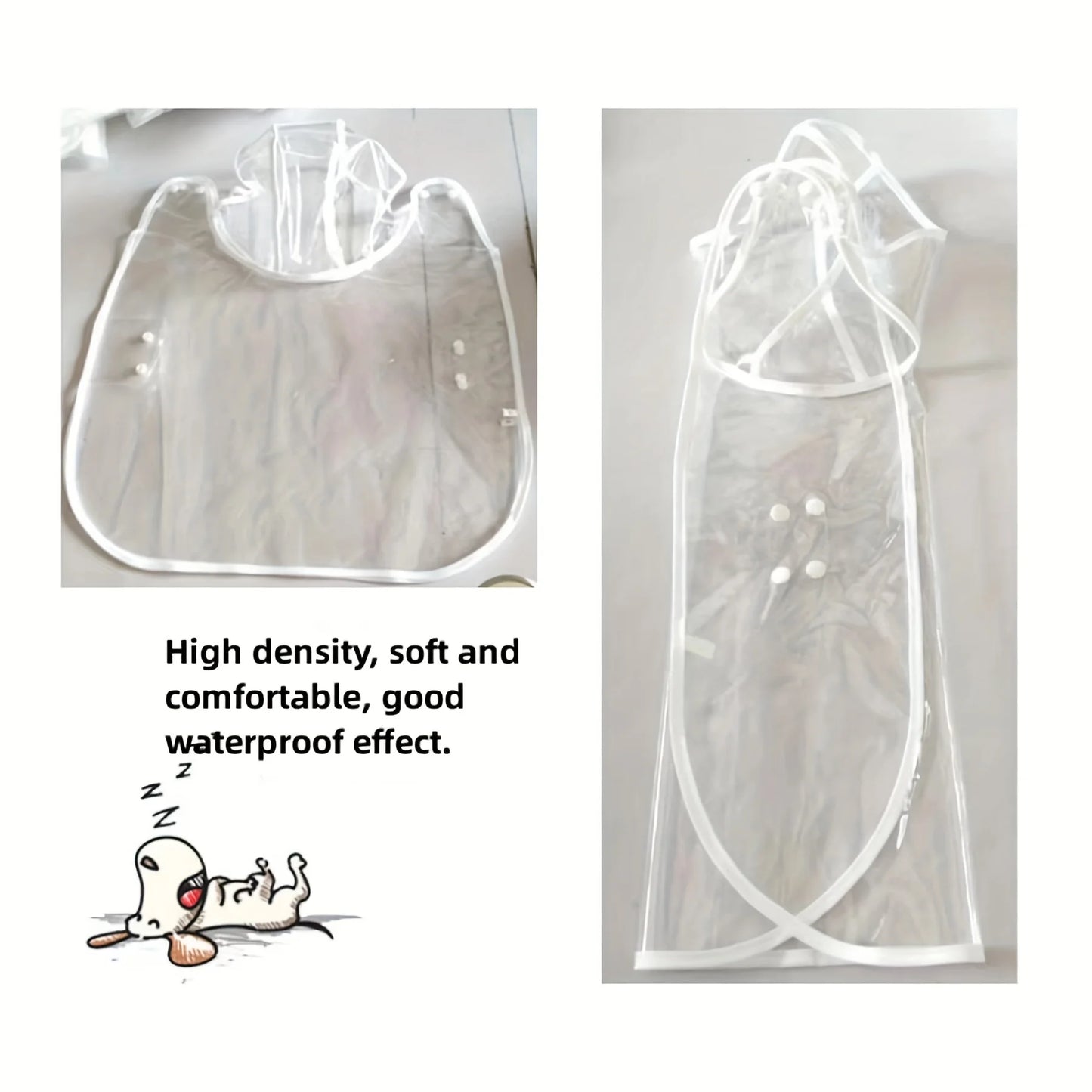 Clear Transparent Dog Raincoat | Hooded Waterproof Pet Poncho Jacket