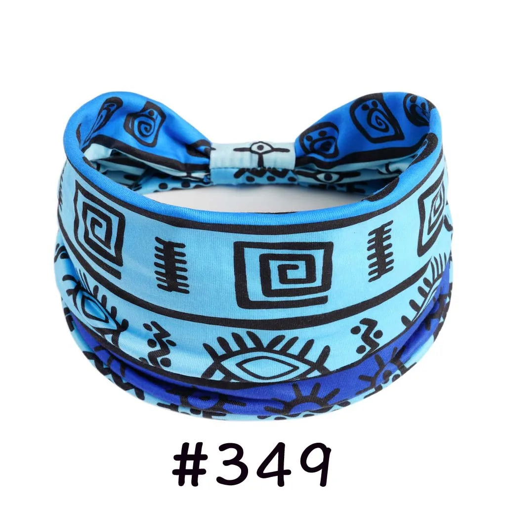 Boho Headbands for Women - Knotted Wide Stretch Turban Wrap