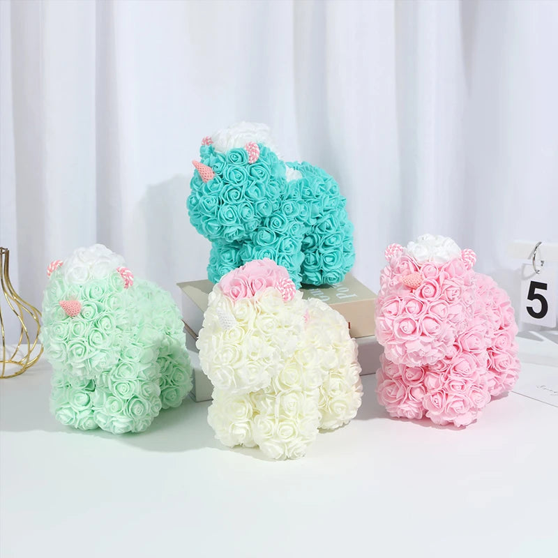 25cm Rose Unicorn PE Flower Gift | Valentines Day Magic Decor for Her