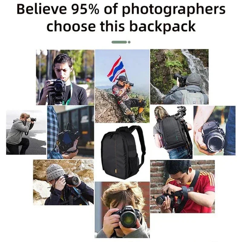 Outdoor DSLR Camera Backpack | Waterproof Padded Case with Tripod Holder