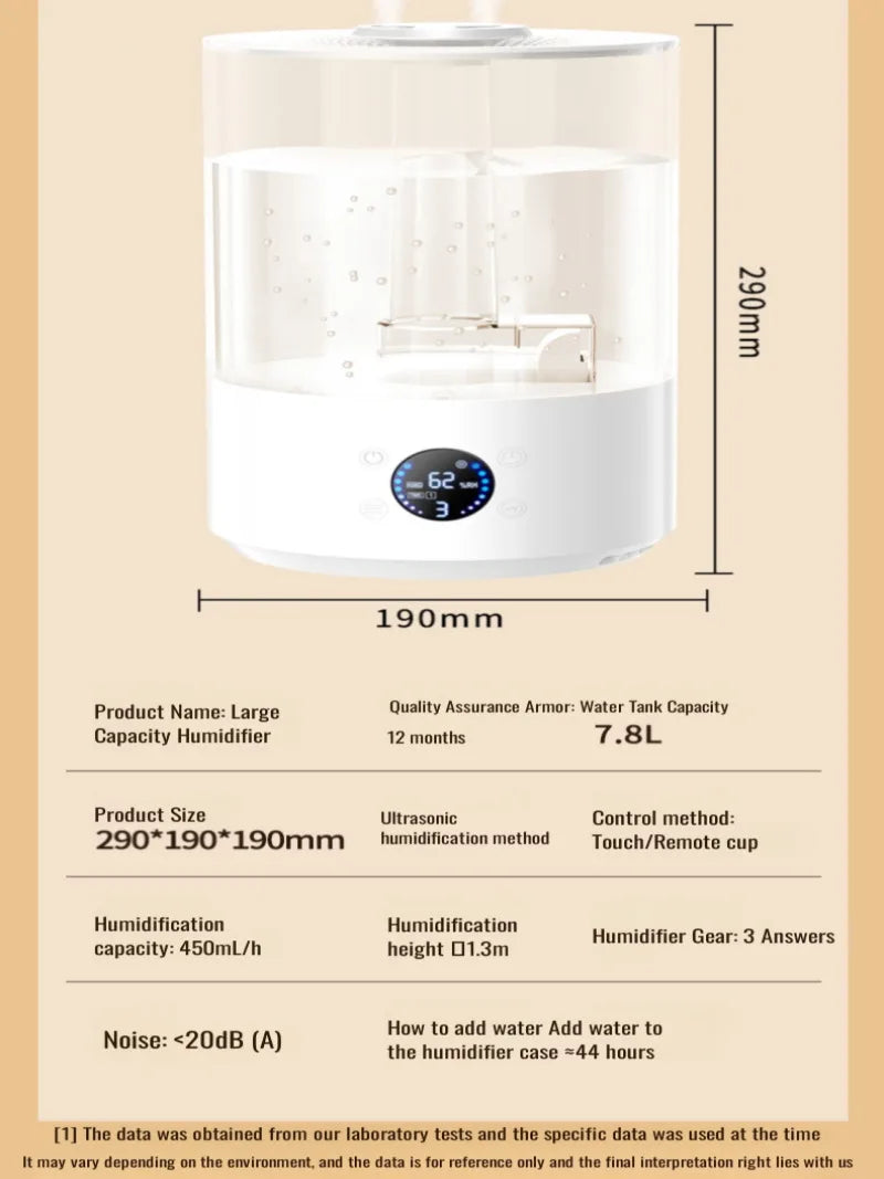 Remote Control Air Diffuser | Large Mist Desktop Humidifier Mute
