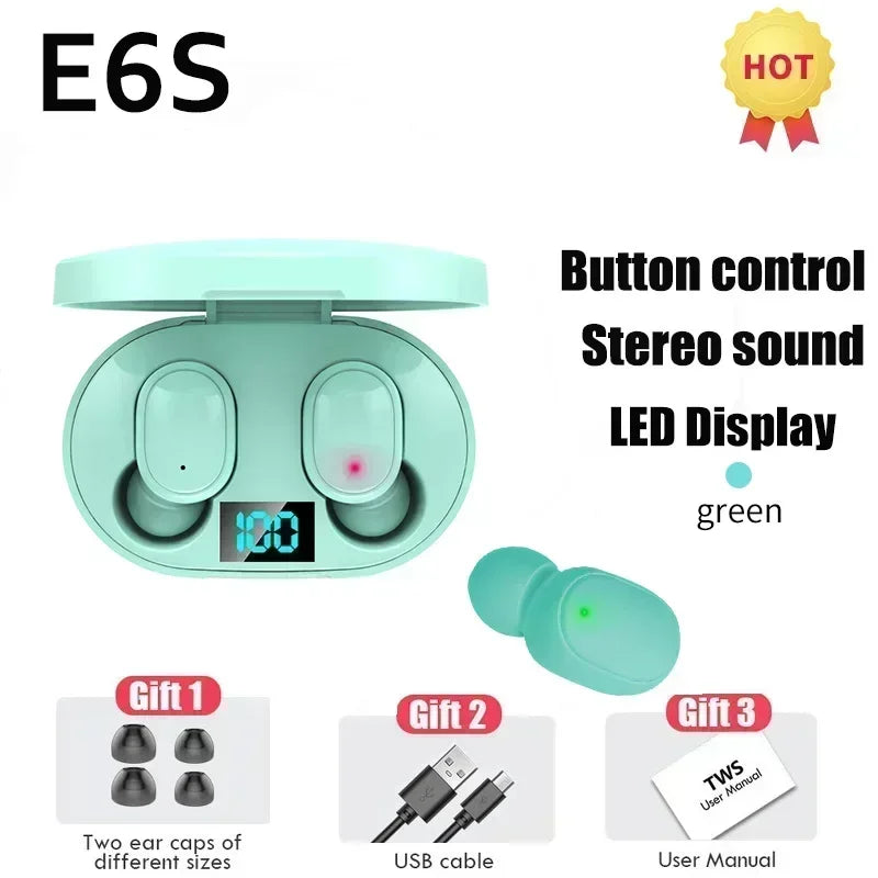 E6S Wireless Bluetooth Earphones | Noise Cancelling TWS Sport Buds ID