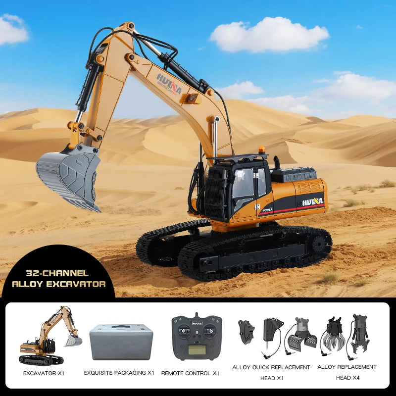 All-Alloy RC Excavator 23 Channel | Professional Metal Remote Digger