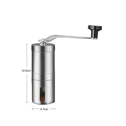 Manual Coffee Grinder | Portable Stainless Steel Hand Mill + Burrs