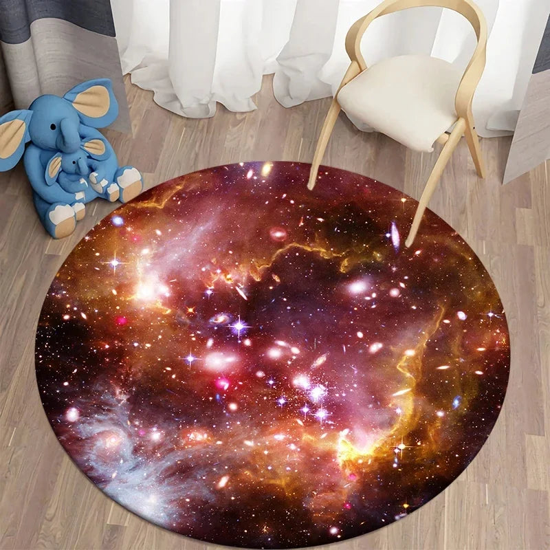 Galaxy Round Rug - 40cm Space Starry Universe Carpet