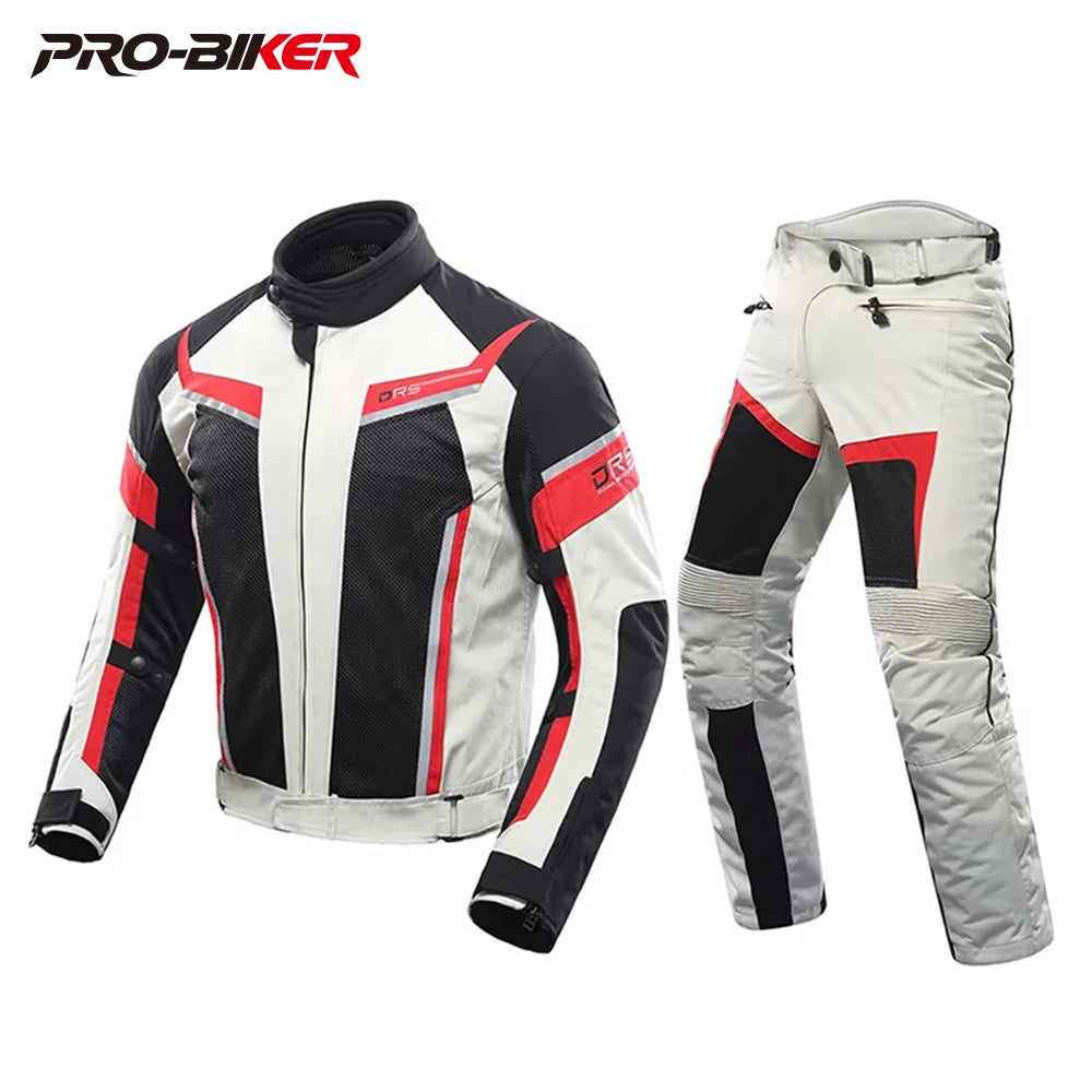 Summer Mesh Motorcycle Jacket & Pants Set - Armored & Breathable Riding Suit