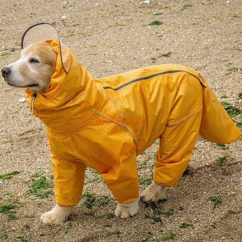 Dog Raincoat | Full Body Waterproof Large Dog Hooded Rain Gear Jacket