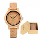 Wooden Watch with Leather Strap | Handmade Eco-Friendly Quartz Gift