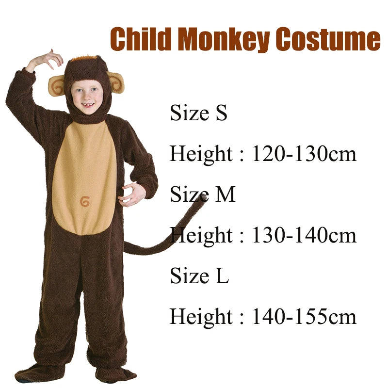 Matching Family Monkey Costumes | Adult & Kids Animal Onesie Jumpsuit