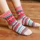 5 Pairs Women's Winter Socks | Retro Japanese Ethnic Knit Wool Blend
