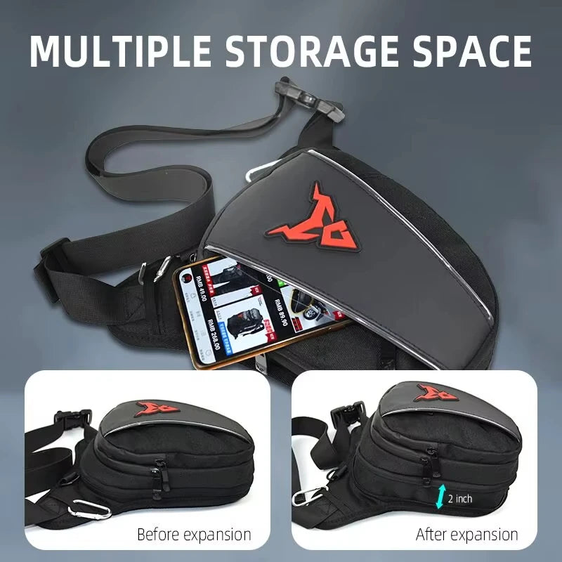 Motorcycle Drop Leg Bag | Waterproof Tactical Thigh Waist Hip Pack