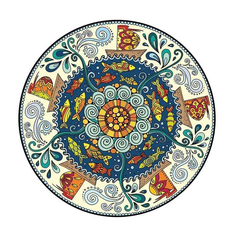 Bohemia Mandala Round Carpet - Geometric Ethnic Floor Mat
