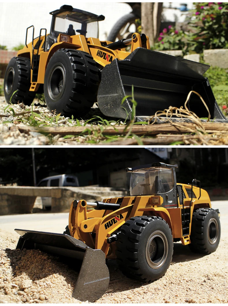 RC Bulldozer 1/14 Scale | 10CH Heavy Duty All-Alloy Metal Wheel Loader