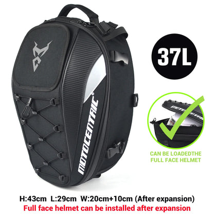 Motorcycle Tail Bag | Waterproof Expandable Rear Seat Backpack Cargo