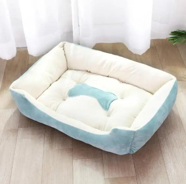 Large Dog Bed Warm Square Nest | Plush Pet Kennel Puppy Basket Cushion