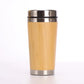 Bamboo Tea Thermos | 500ml Steel Double Wall Vacuum Flask Infuser ID