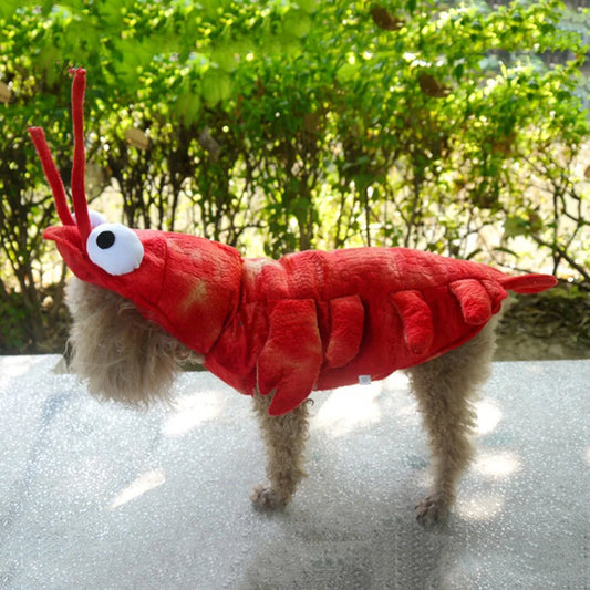 Funny Red Lobster Pet Costume - Warm Sleeveless Dog & Cat Hoodie