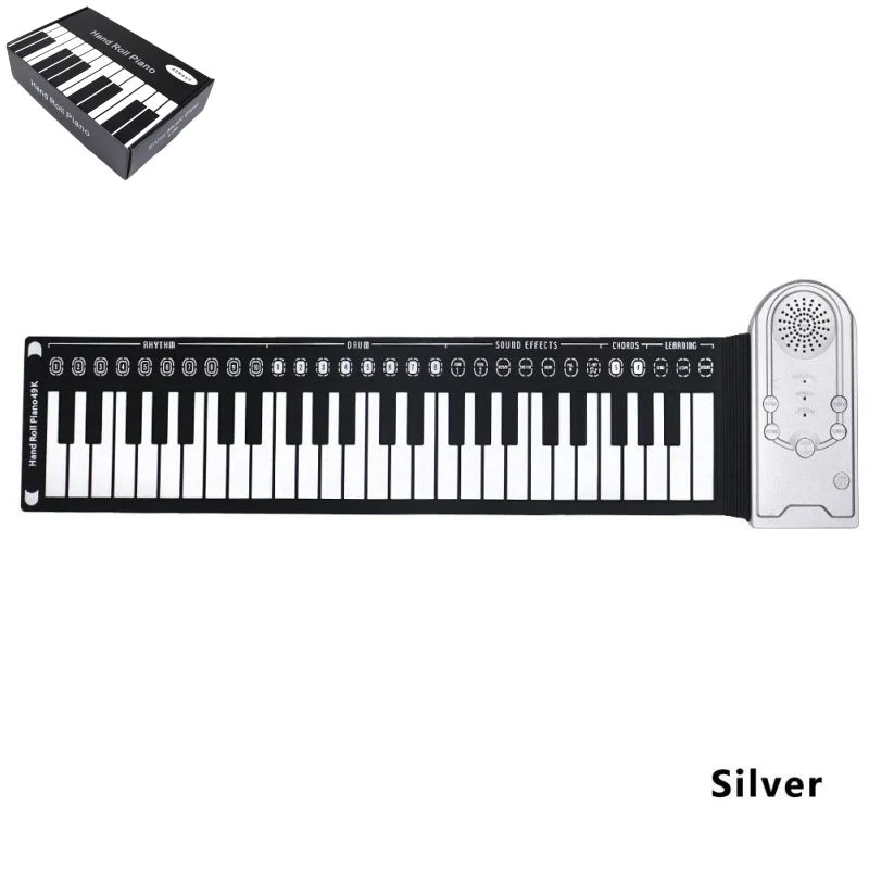 49-Key Roll Up Silicone Piano | Portable Foldable Keyboard for Kids