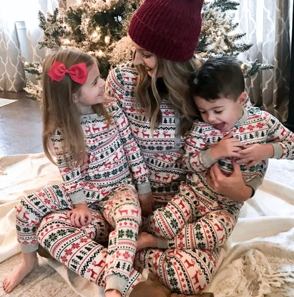 Family Matching Christmas PJs | Reindeer & Tartan Xmas Pyjama Set