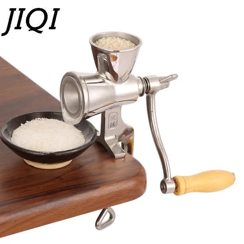 Manual Grain & Coffee Grinder - Adjustable Stainless Steel Mill