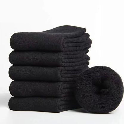 5 Pairs Mens Cotton Business Socks - Thick Warm Winter Socks