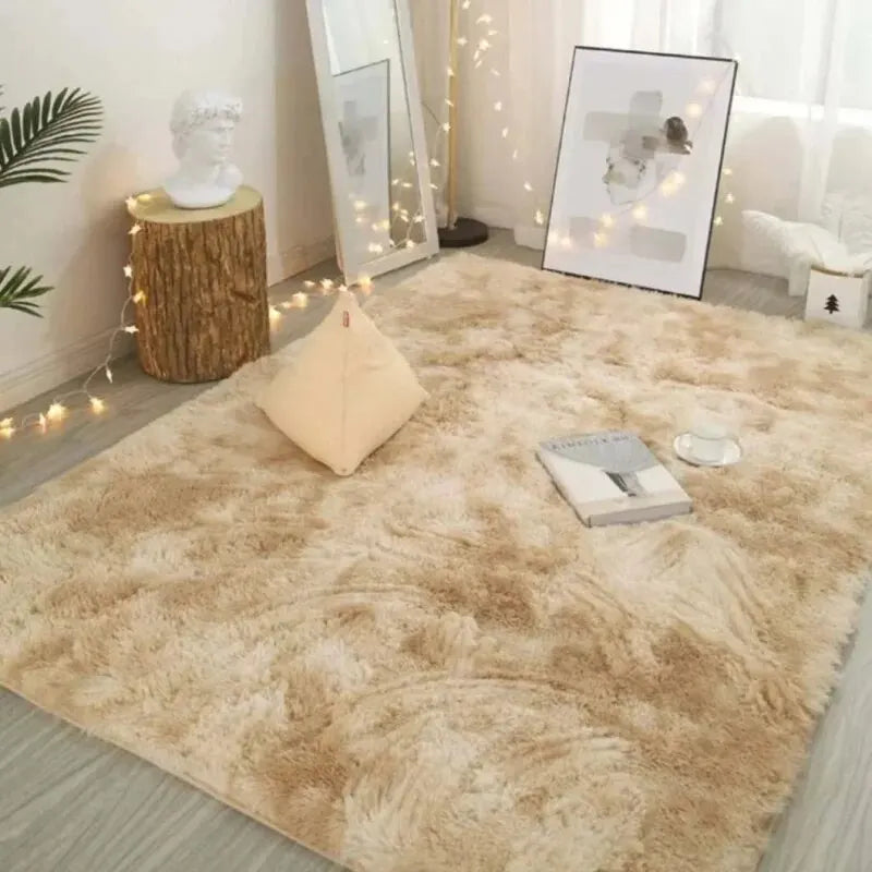 40x60cm Silk Wool Shag Rug - Soft Bedroom Mat & Prayer Carpet