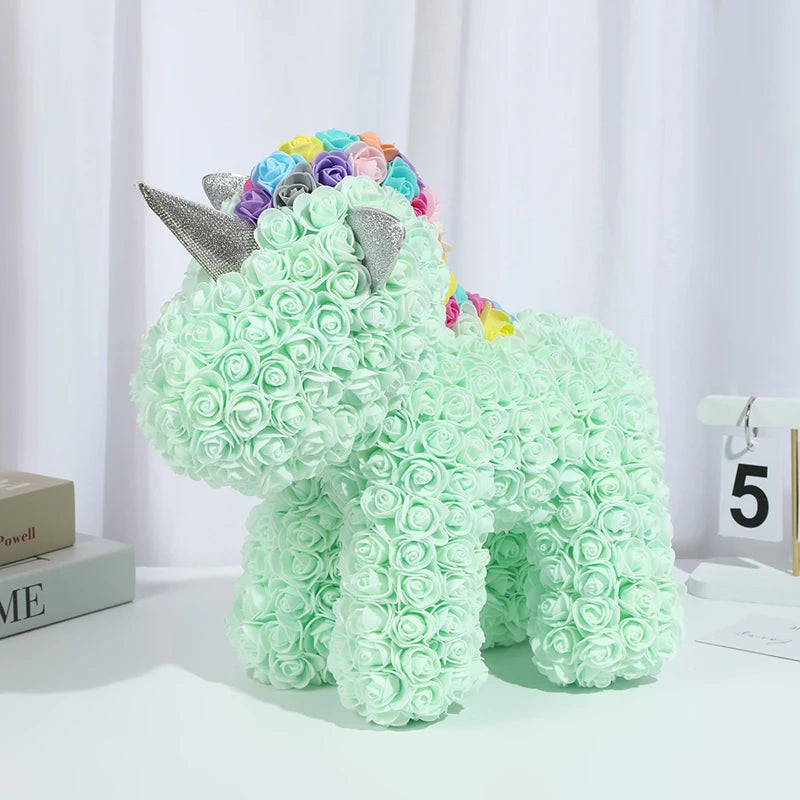 25cm Rose Unicorn PE Flower Gift | Valentines Day Magic Decor for Her