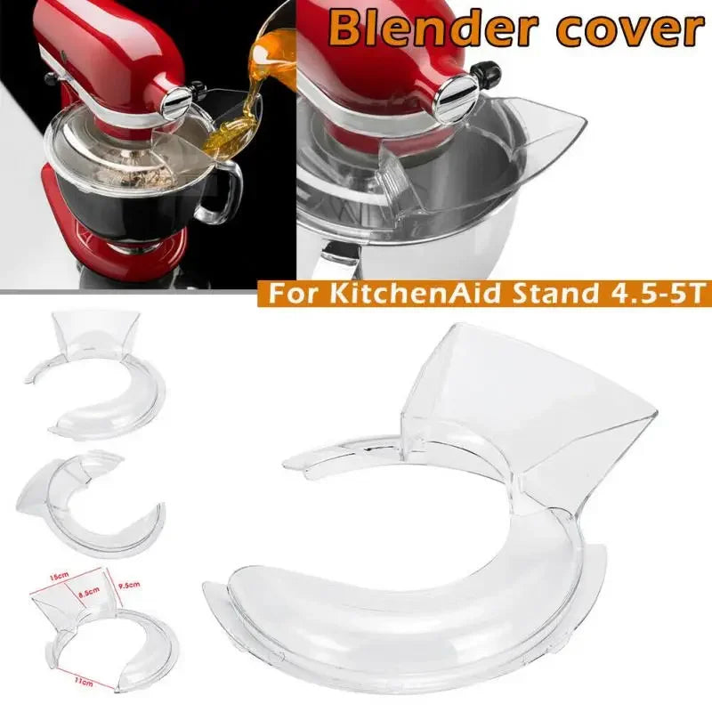 Stand Mixer Pouring Shield | Clear Splash Guard for 4.5-5Qt Bowls