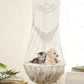 Boho Cat Hammock - Hand Woven Cotton Rope Hanging Swing Bed